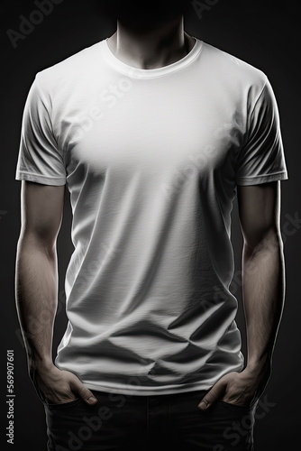 blank mock up t-shirt with white background, Made by AI,Artificial intelligence © waranyu