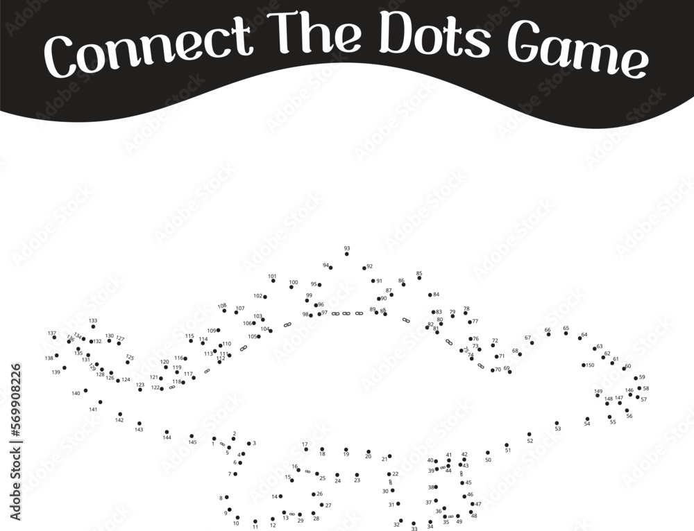 connect the dots Numbers game, education dot to dot game for kids