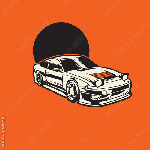 Car Vector Illustration For Conceptual Design. Good for poster, sticker, t shirt print, banner.