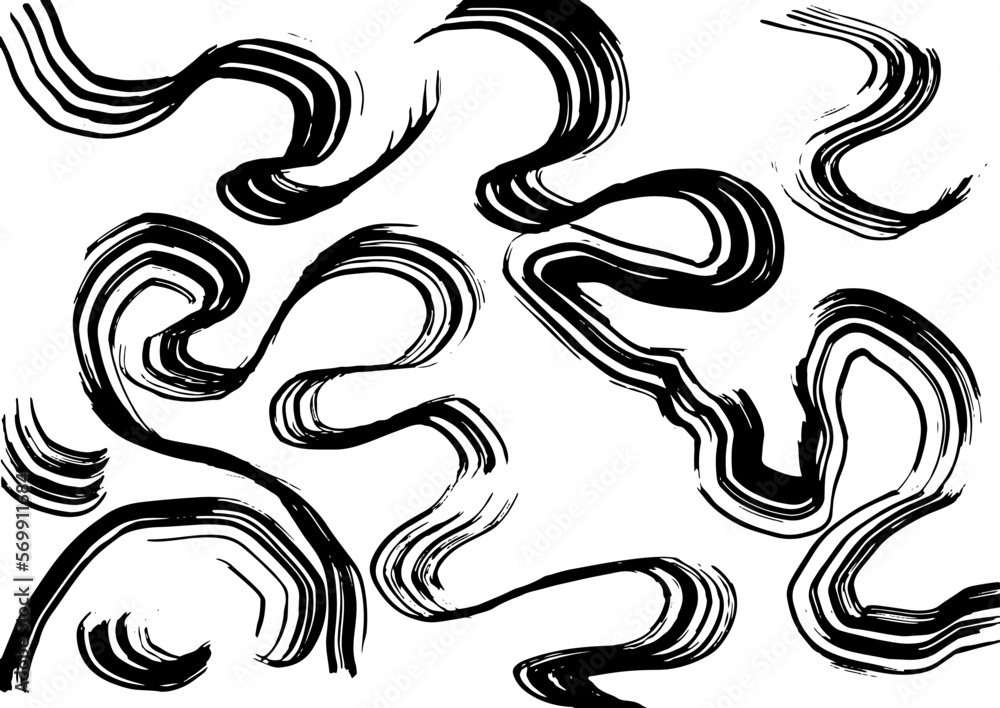 Grunge Ink Dry Brush Abstract Wave Background Grunge Ink Dry Brush Abstract Wave Background