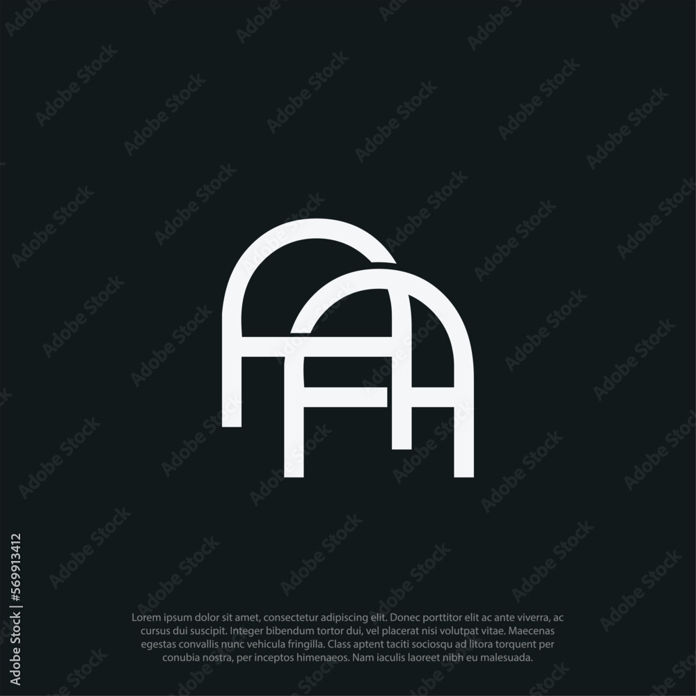 simple monochrome lettering AA logo design symbol vector with interconnection concept simple monochrome lettering AA logo design symbol vector with interconnection concept