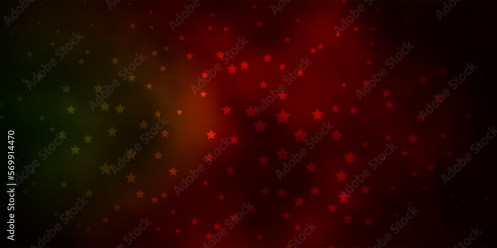 Dark Green, Red vector layout with bright stars. Dark Green, Red vector layout with bright stars.