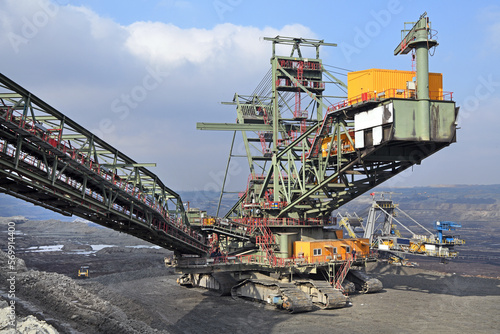 Wallpaper Mural Bucket-wheel excavator during excavation at the surface mine. Huge excavator on open pit mine. Torontodigital.ca
