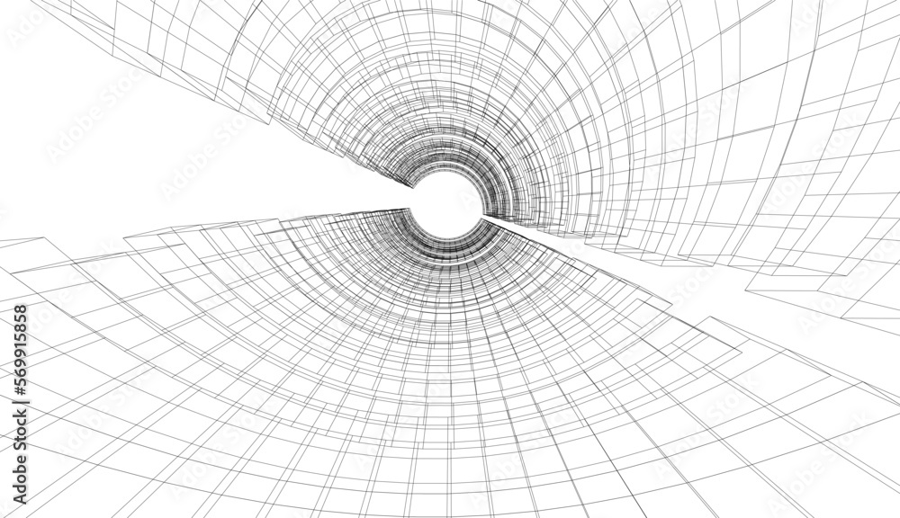 Obraz premium Abstract architecture design 3d drawing