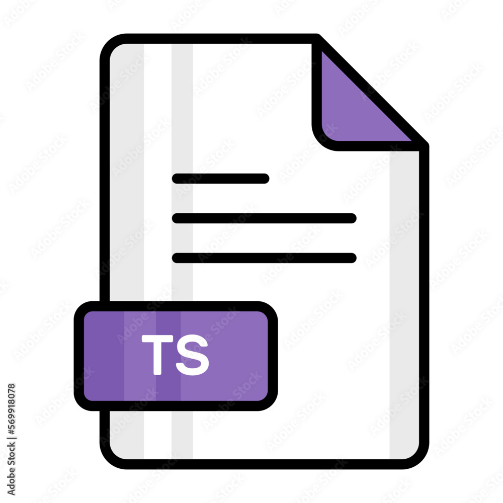 An amazing vector icon of TS file, editable design An amazing vector icon of TS file, editable design
