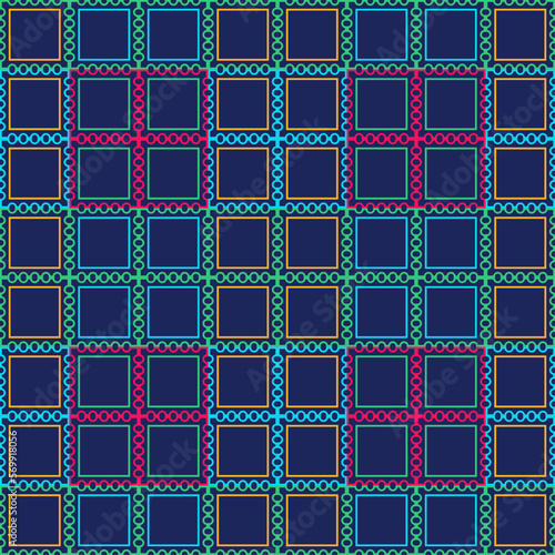 geometric pattern .Circles, squares and stripes form a beautiful pattern. pastel mathematics shape Modern fabric pattern, wallpaper, wrapping paper.