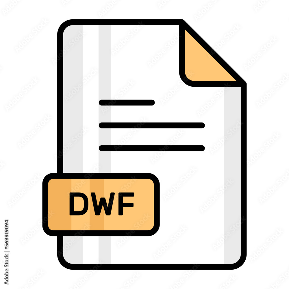 An amazing vector icon of DWF file, editable design An amazing vector icon of DWF file, editable design
