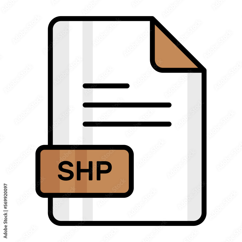 An amazing vector icon of SHP file, editable design An amazing vector icon of SHP file, editable design