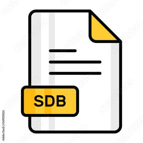 An amazing vector icon of SDB file, editable design