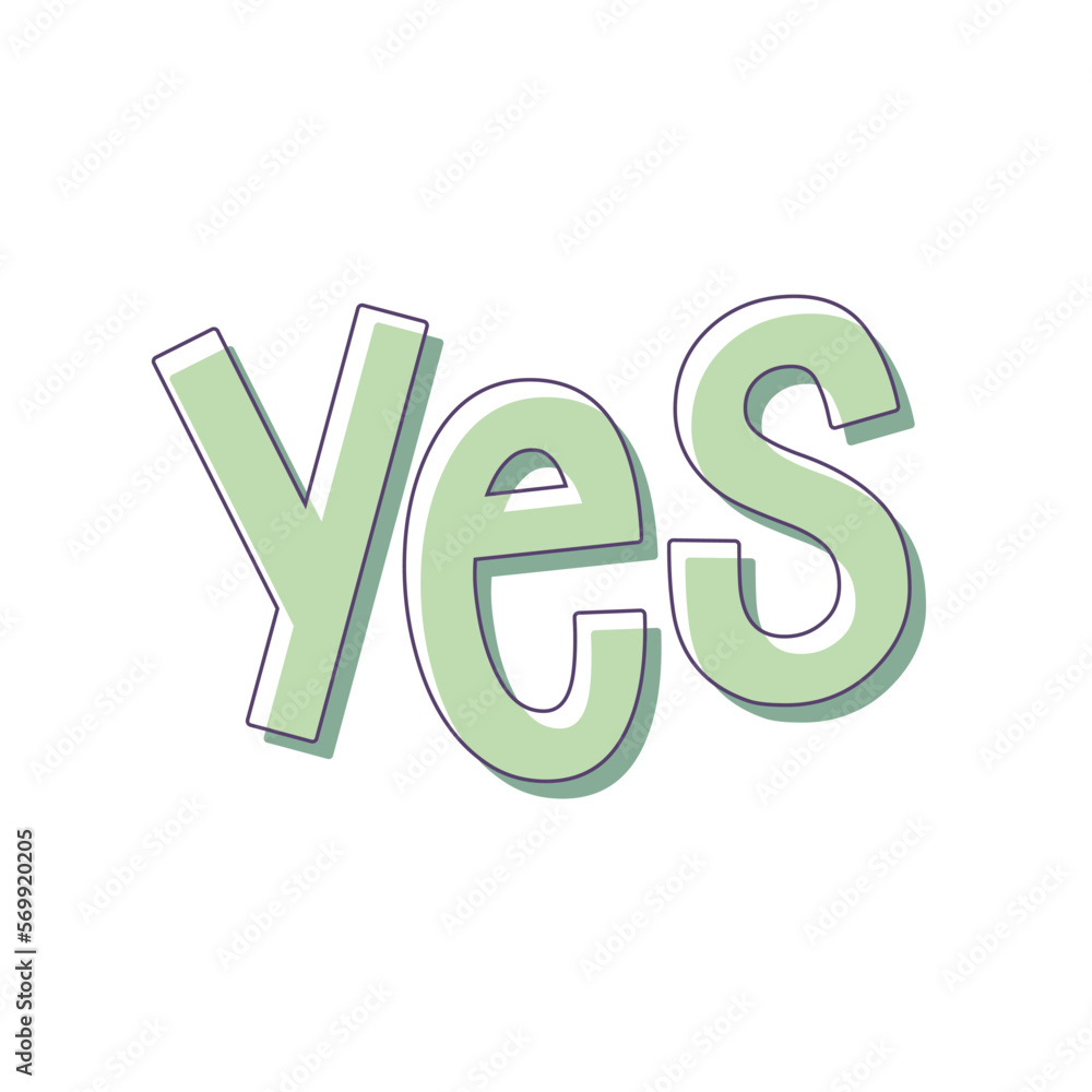 Yes text design, Calligraphic yes icon. Vector illustration. Yes text design, Calligraphic yes icon. Vector illustration.