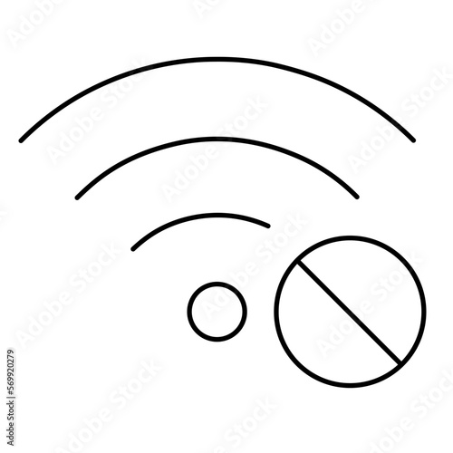 no signal wi fi icon on white background, vector illustration.
