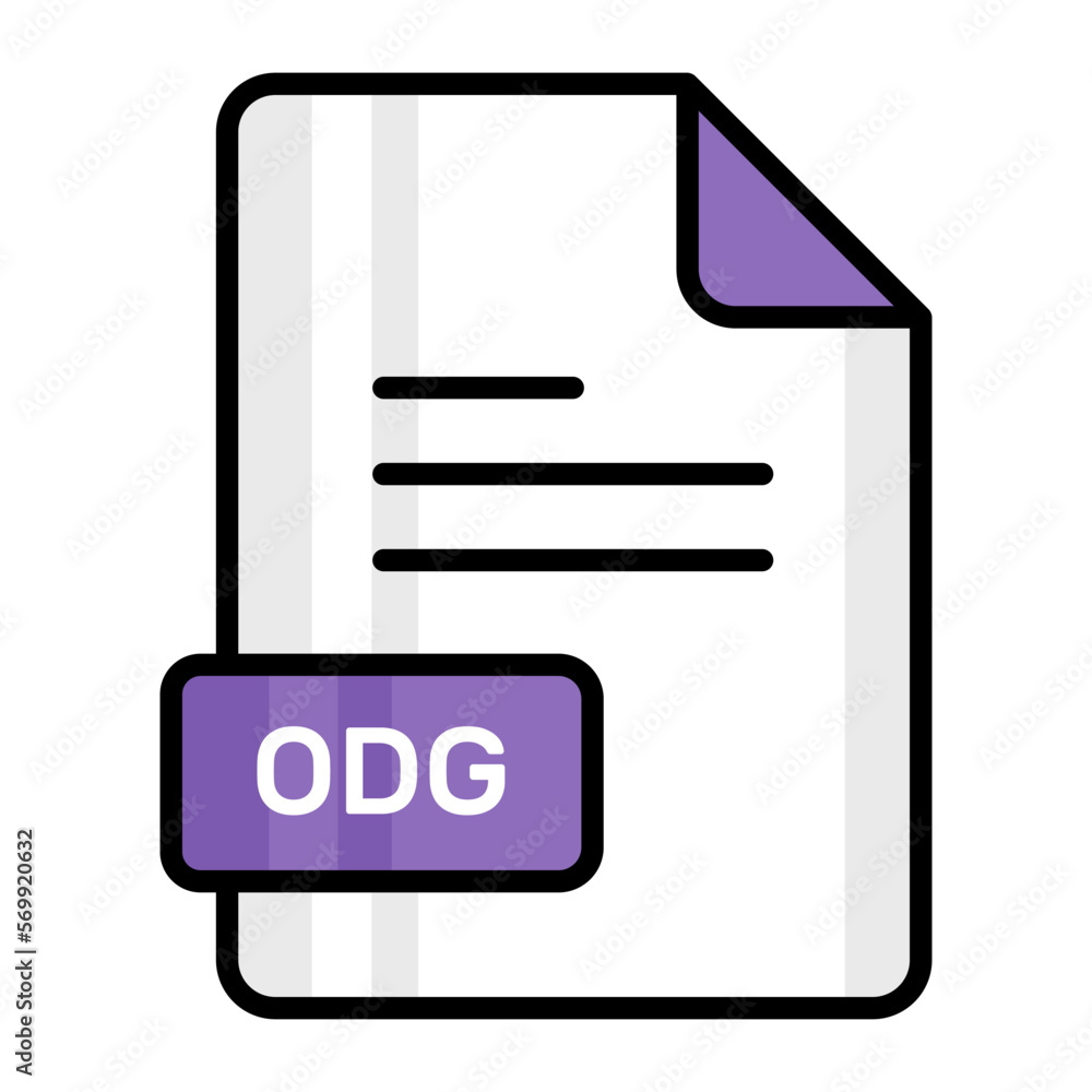 An amazing vector icon of ODG file, editable design An amazing vector icon of ODG file, editable design