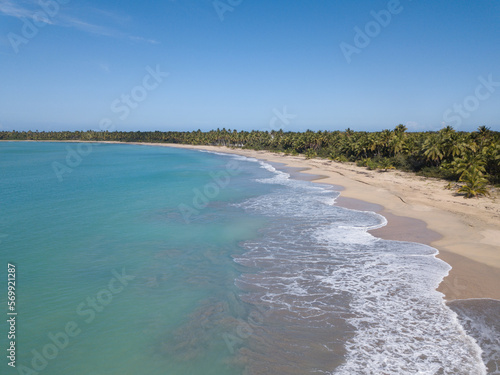 Big caribbean beach Esmeralda Miches Dominican Republic birds view