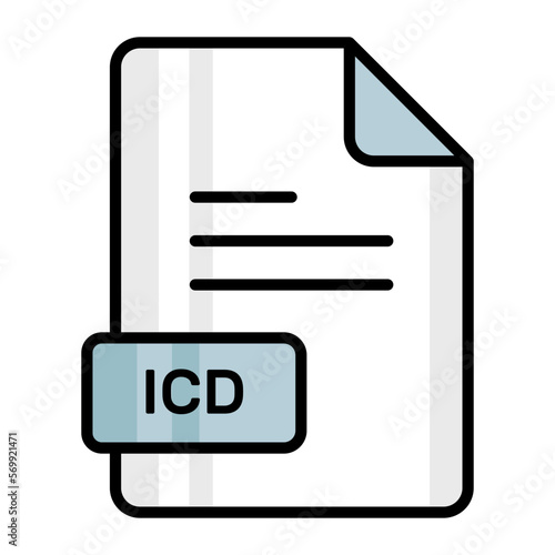 An amazing vector icon of ICD file, editable design photo