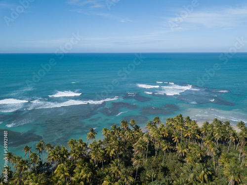 Big caribbean beach Esmeralda Miches Dominican Republic birds view