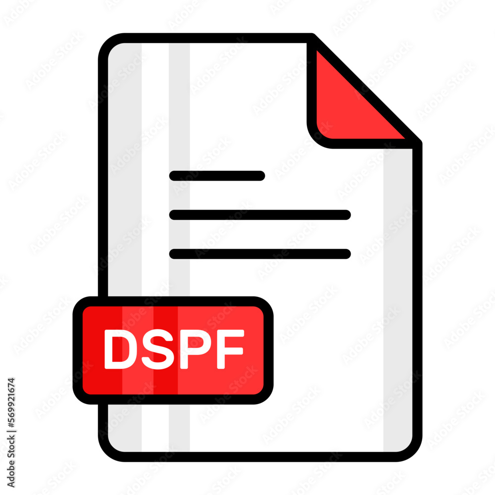 An amazing vector icon of DSPF file, editable design