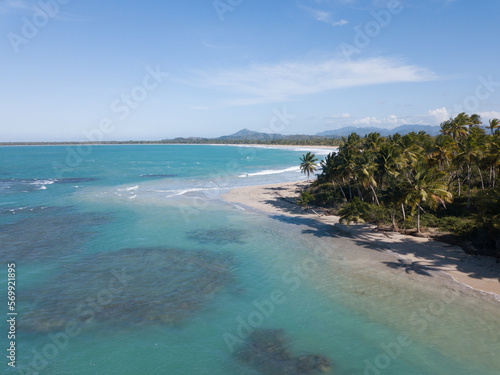 Big caribbean beach Esmeralda Miches Dominican Republic birds view