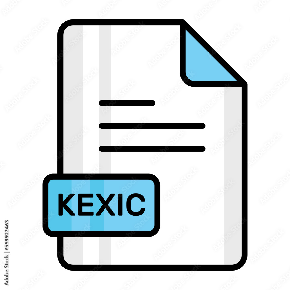 An amazing vector icon of KEXIC file, editable design An amazing vector icon of KEXIC file, editable design