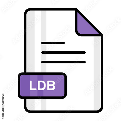 An amazing vector icon of LDB file, editable design