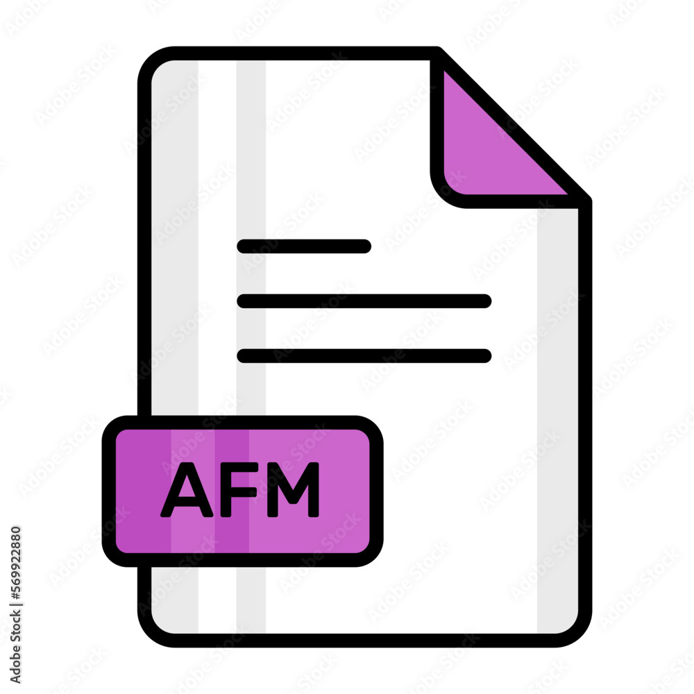 An amazing vector icon of AFM file, editable design An amazing vector icon of AFM file, editable design