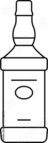 Glass bottle line icon. Rum symbol. Alcohol sign
