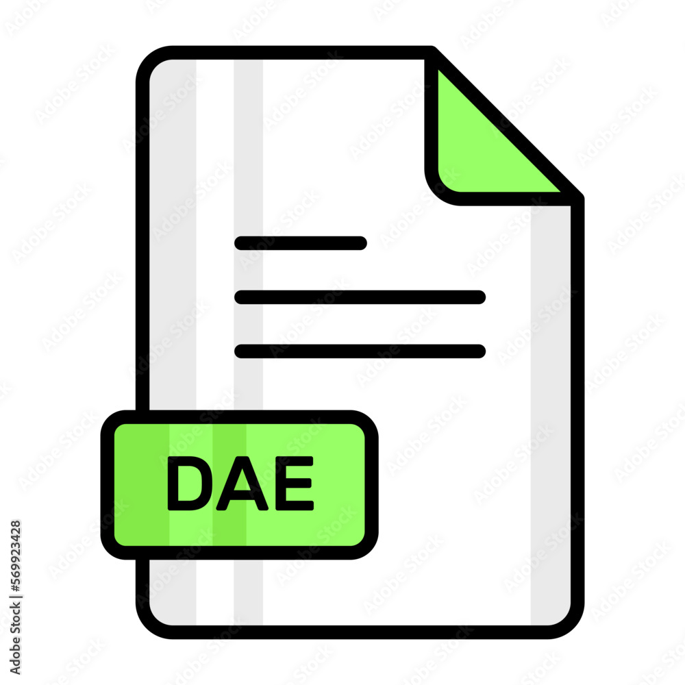 An amazing vector icon of DAE file, editable design An amazing vector icon of DAE file, editable design