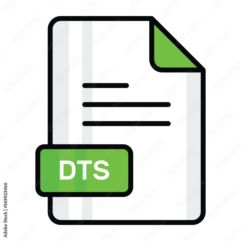 An amazing vector icon of DTS file, editable design An amazing vector icon of DTS file, editable design