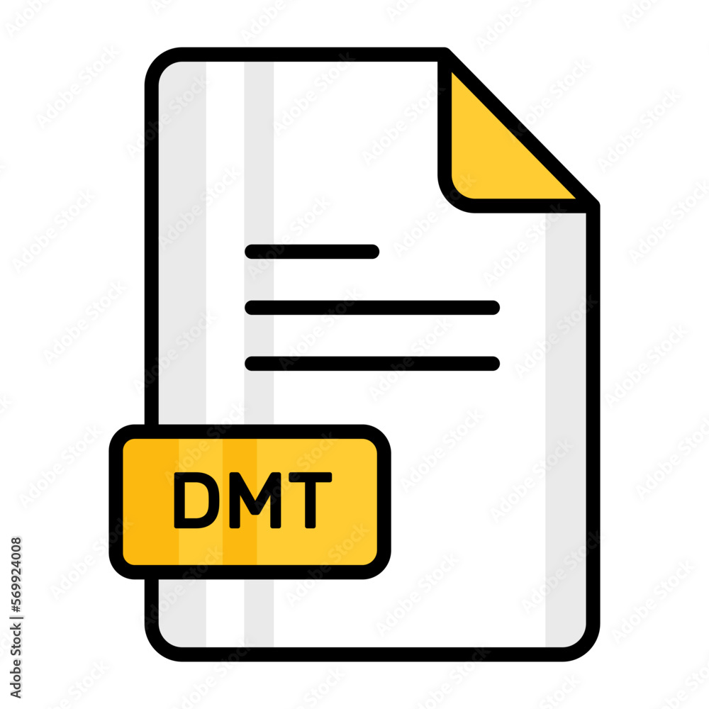 An amazing vector icon of DMT file, editable design An amazing vector icon of DMT file, editable design