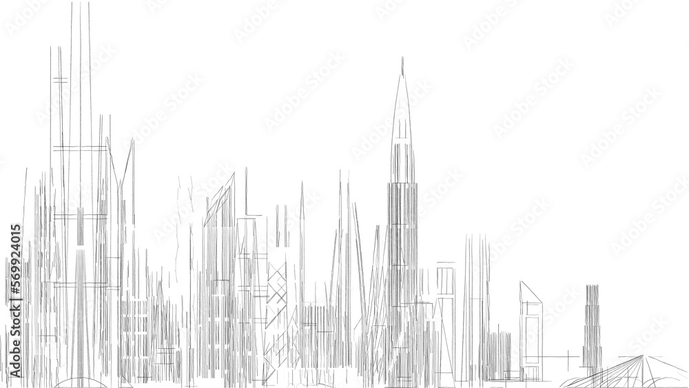 sketch of a city sketch of a city