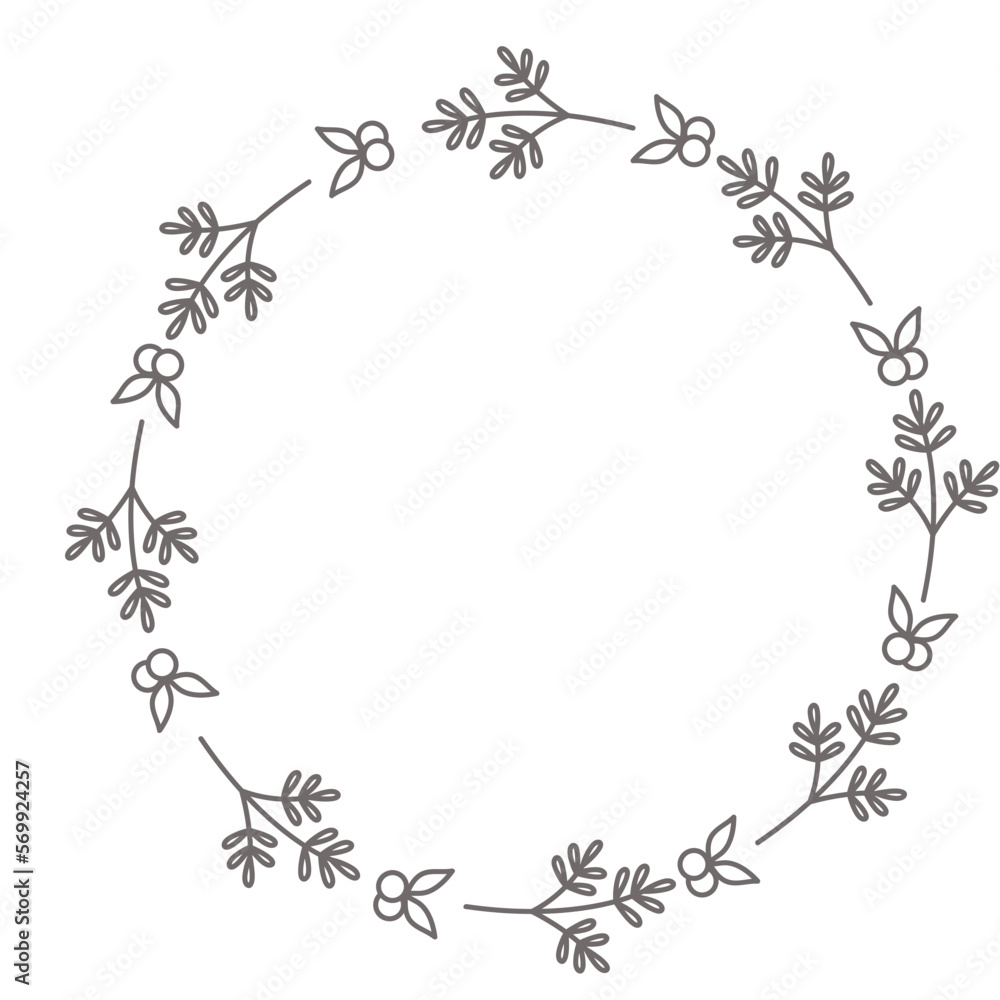 Obraz premium Flower frame leaf circle