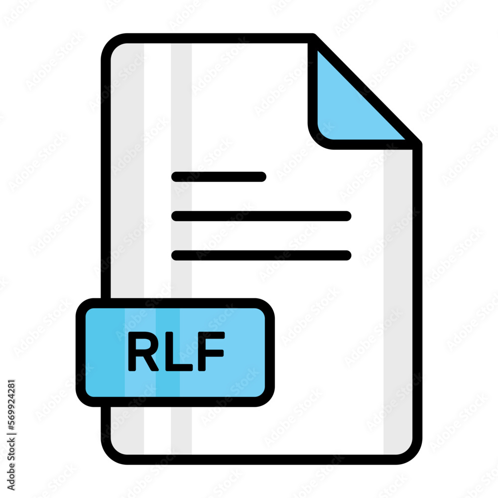 An amazing vector icon of RLF file, editable design An amazing vector icon of RLF file, editable design