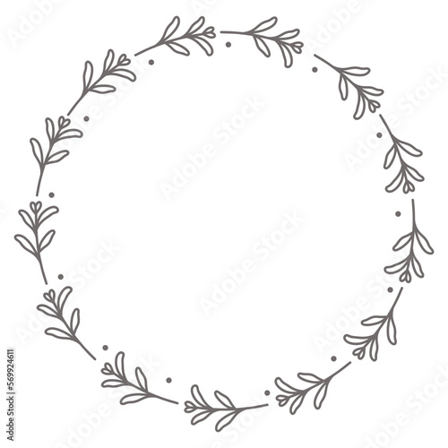 Flower frame leaf circle