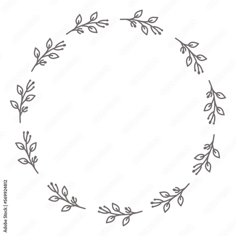 Flower frame leaf circle