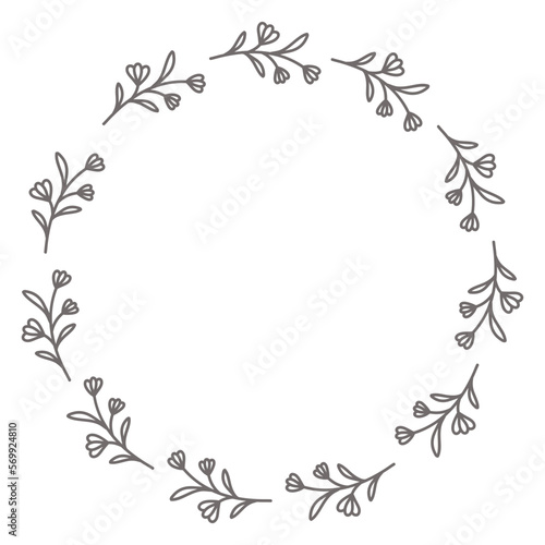 Flower frame leaf circle