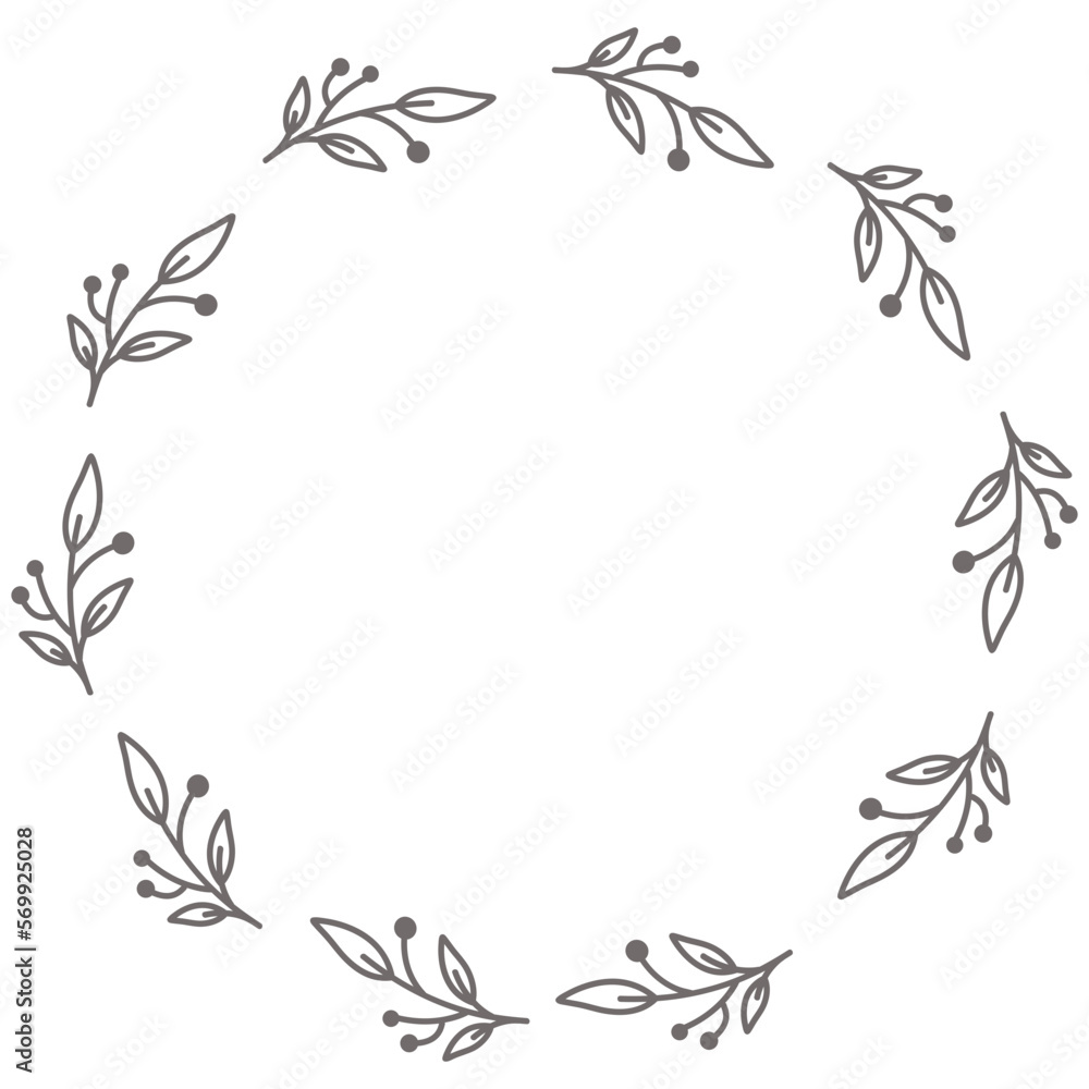 Flower frame leaf circle