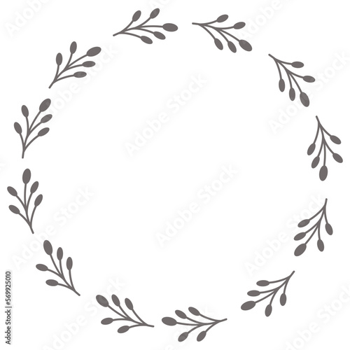 Flower frame leaf circle