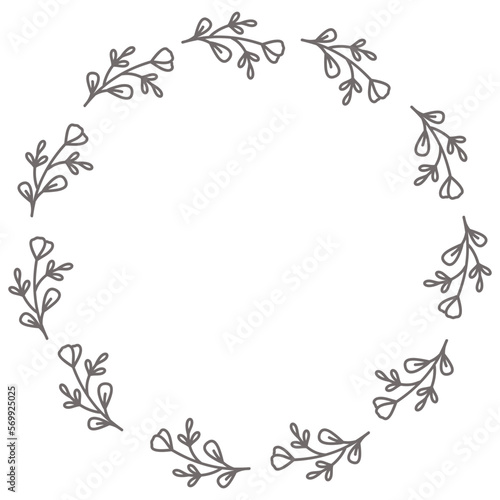 Flower frame leaf circle