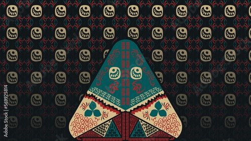 Folk art, Ornamental pattern background, decorative illustrations, wallpaper, desktop, cover, card, gift, frame,