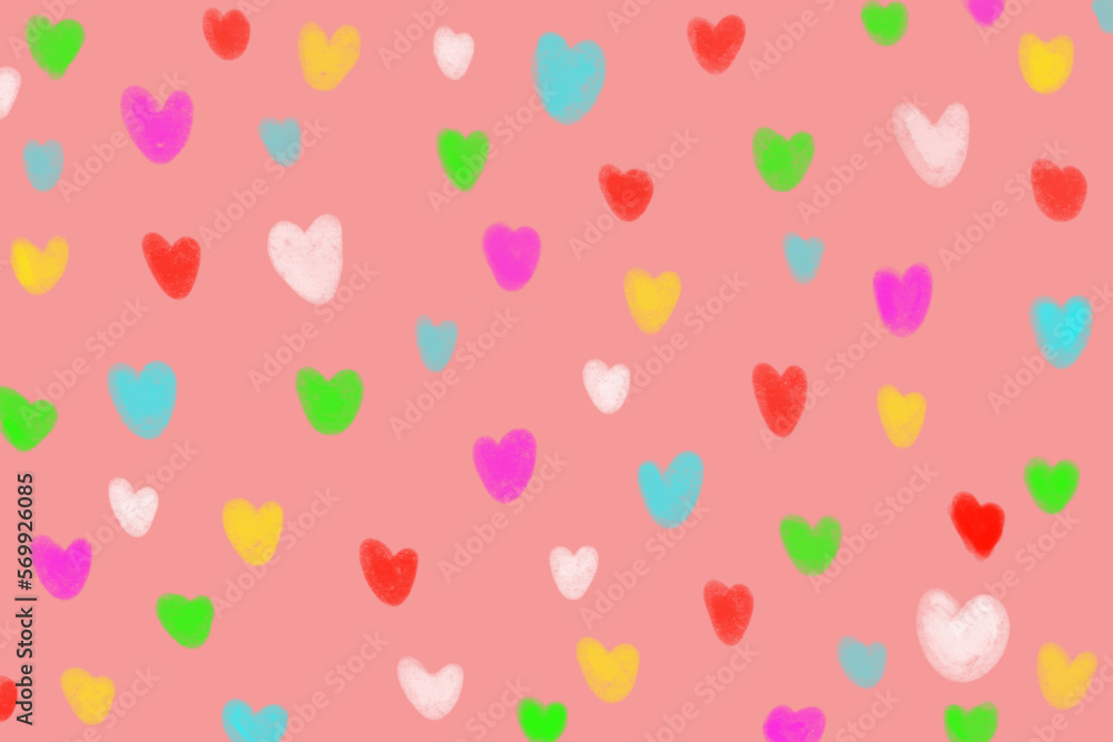 Colored of hearts 
