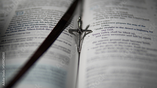 Cross on a bible
