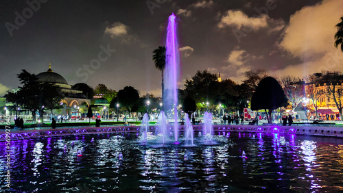 Abend an Springbrunnen in Belgrad