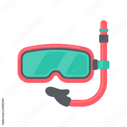 Diving mask. breathing apparatus for watching coral reefs under the sea