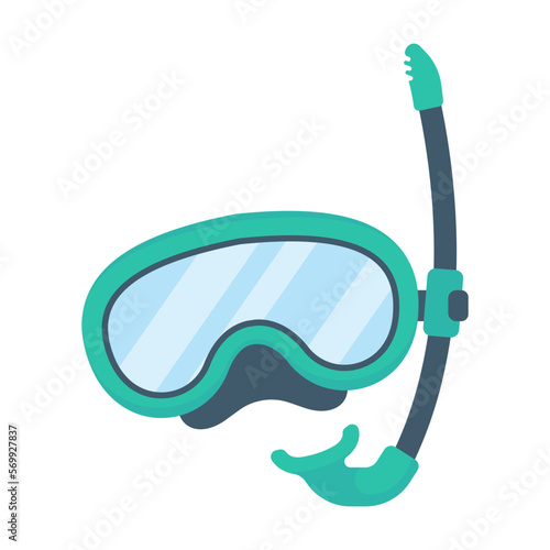 Diving mask. breathing apparatus for watching coral reefs under the sea