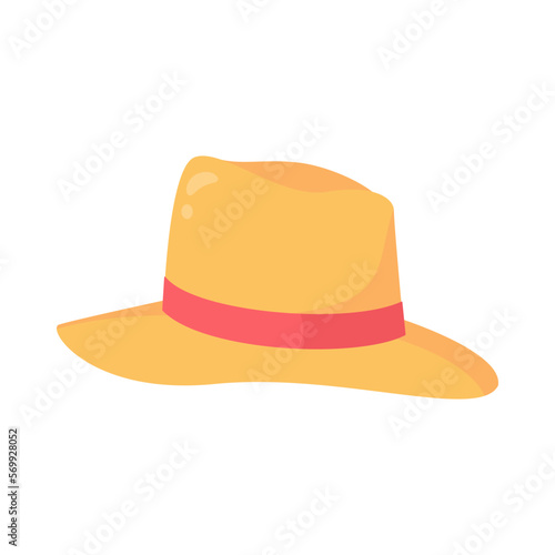 Beach hat for protection from the sun by the sea during the summer.