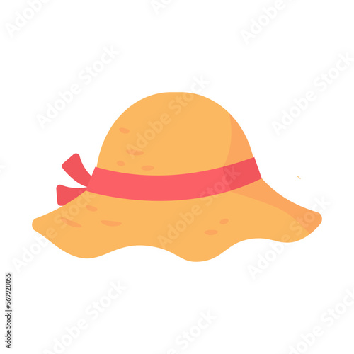 Beach hat for protection from the sun by the sea during the summer.