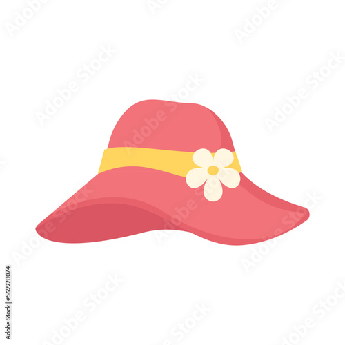 Beach hat for protection from the sun by the sea during the summer.