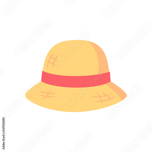 Beach hat for protection from the sun by the sea during the summer.