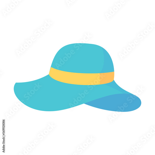 Beach hat for protection from the sun by the sea during the summer.