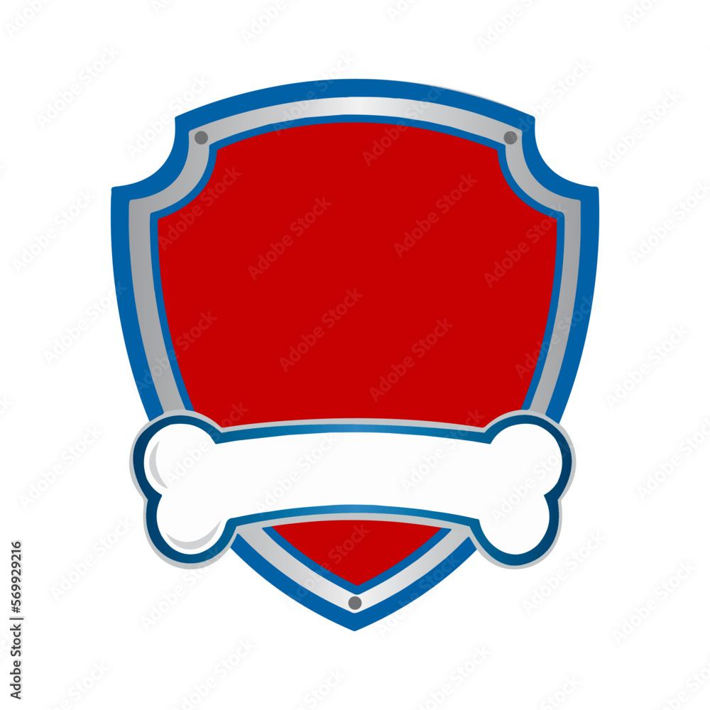 Paw Patrol Shield Animated Childish vector de Stock | Adobe Stock