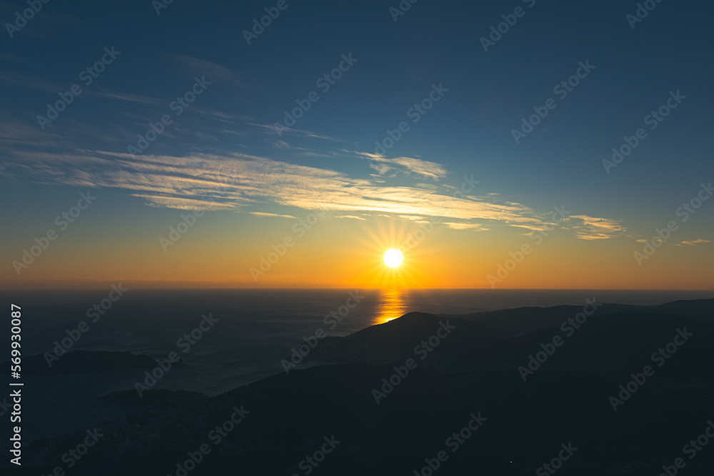 Magic sunset on adriatic sea, Montenegro